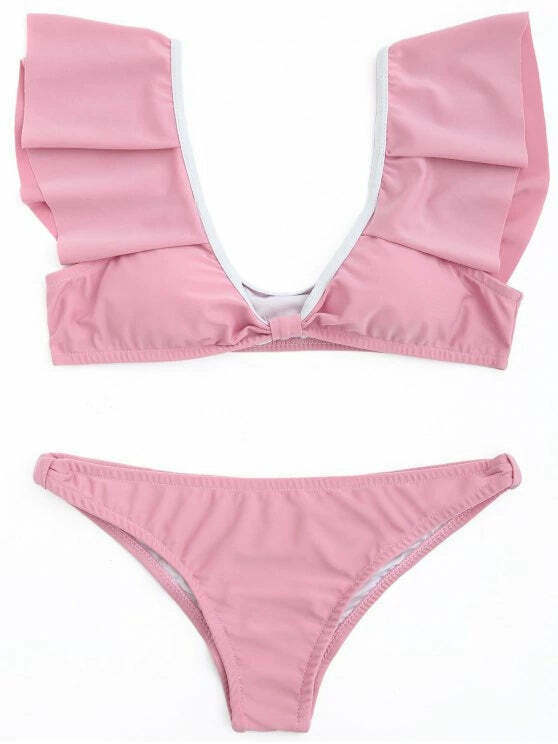 Y2K Aesthetic Ruffle Scoop Bikini Set - Trendy Women's Fashion Y2K Aesthetic Ruffle Scoop Bikini Set - Trendy Women's Fashion