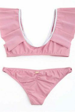 Y2K Aesthetic Ruffle Scoop Bikini Set - Trendy Women's Fashion