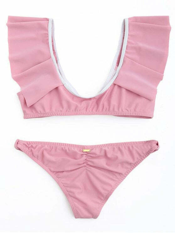 Y2K Aesthetic Ruffle Scoop Bikini Set - Trendy Women's Fashion Y2K Aesthetic Ruffle Scoop Bikini Set - Trendy Women's Fashion