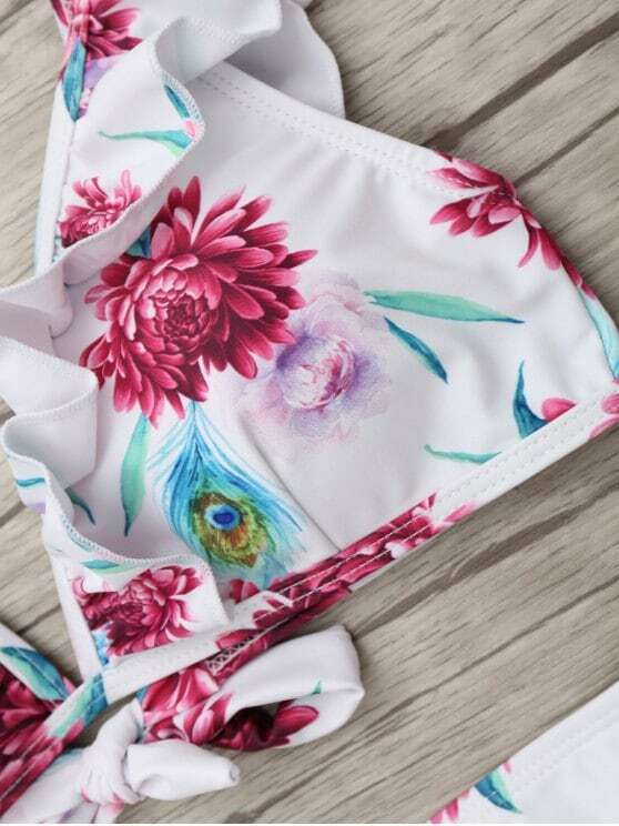 Y2K Aesthetic Ruffled Floral Swimsuit for Women - Coquette Style Grunge Fashion with a Chic Pl Y2K Aesthetic Ruffled Floral Swimsuit for Women - Coquette Style Grunge Fashion with a Chic Pl