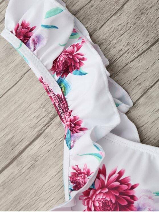 Y2K Aesthetic Ruffled Floral Swimsuit for Women - Coquette Style Grunge Fashion with a Chic Pl Y2K Aesthetic Ruffled Floral Swimsuit for Women - Coquette Style Grunge Fashion with a Chic Pl