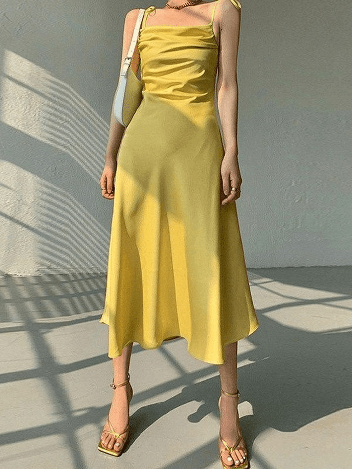 Y2K Aesthetic Satin Maxi Dress - Coquette Style with Grunge & Pastel Goth Vibes Y2K Aesthetic Satin Maxi Dress - Coquette Style with Grunge & Pastel Goth Vibes