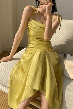 Y2K Aesthetic Satin Maxi Dress - Coquette Style with Grunge & Pastel Goth Vibes