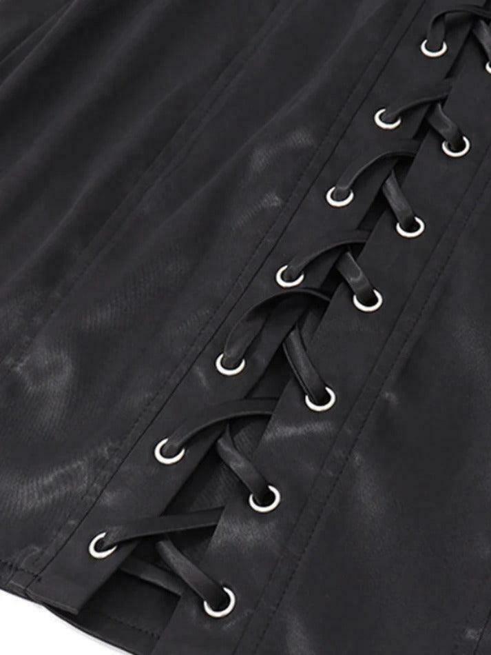 Y2K Aesthetic Satin Mini Dress with Wrapped Breast Pads and Backless Straps Y2K Aesthetic Satin Mini Dress with Wrapped Breast Pads and Backless Straps