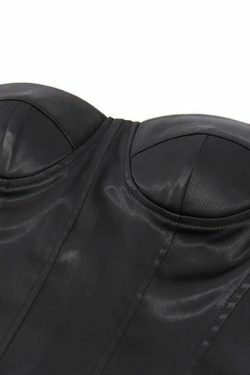 Y2K Aesthetic Satin Mini Dress with Wrapped Breast Pads and Backless Straps