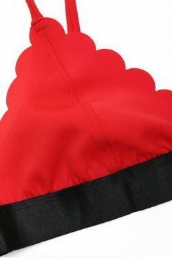 Y2K Aesthetic Scalloped Bikini Set - Trendy Women's Fashion for Coquette and Grunge Styles