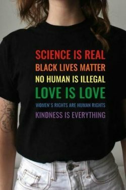 Y2K Aesthetic Science Is Real Black Lives Matter T-Shirt for Women - Coquette Grunge Style