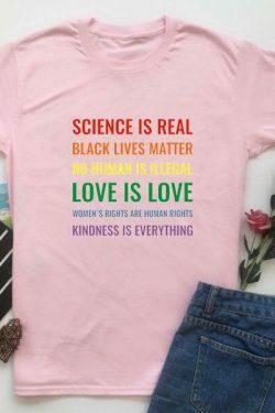 Y2K Aesthetic Science Is Real Black Lives Matter T-Shirt for Women - Coquette Grunge Style