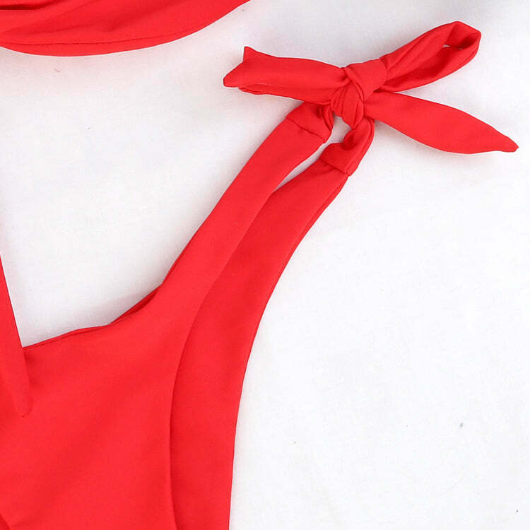 Y2K Aesthetic Scrunch Butt Thong Bikini with Knot Detail Y2K Aesthetic Scrunch Butt Thong Bikini with Knot Detail
