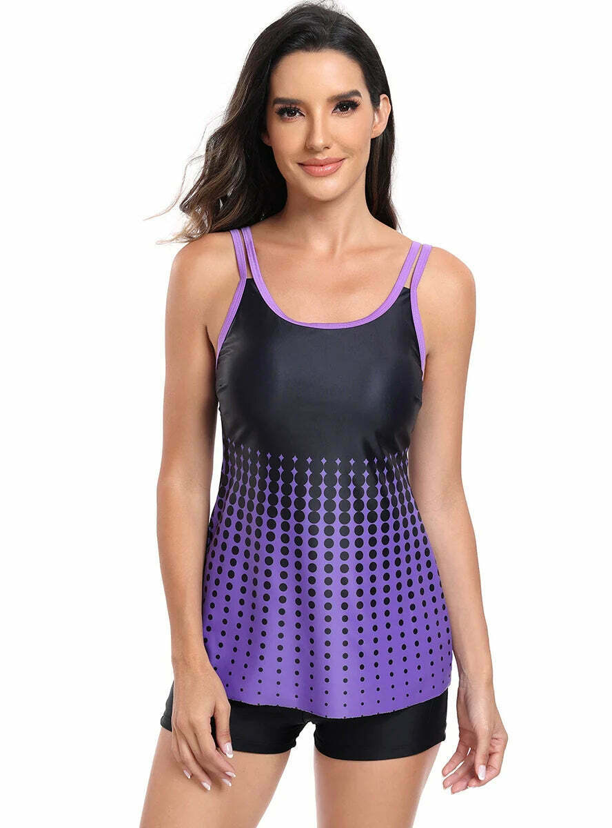 Y2K Aesthetic Sexy Gradient Split Swimsuit Bikini - Coquette & Grunge Style Y2K Aesthetic Sexy Gradient Split Swimsuit Bikini - Coquette & Grunge Style