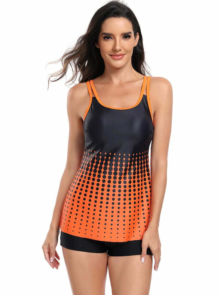 Y2K Aesthetic Sexy Gradient Split Swimsuit Bikini - Coquette & Grunge Style Y2K Aesthetic Sexy Gradient Split Swimsuit Bikini - Coquette & Grunge Style