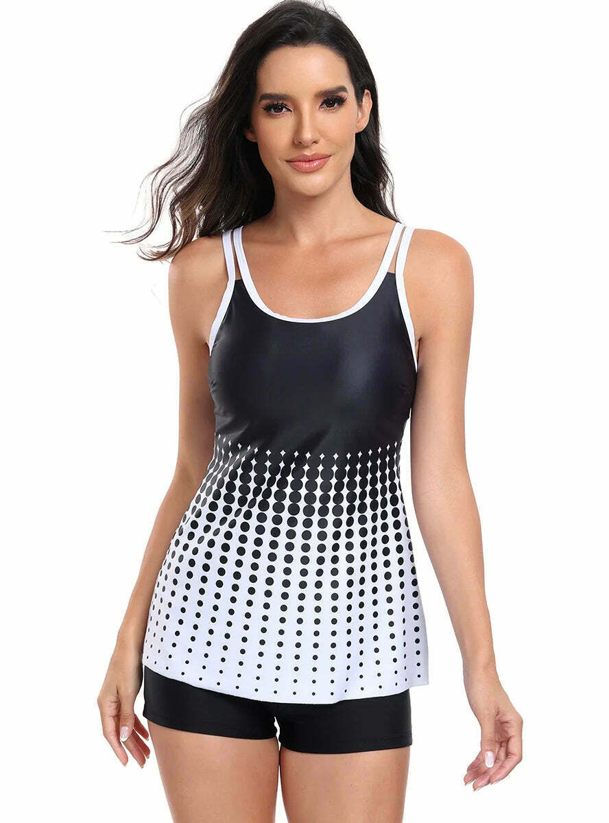 Y2K Aesthetic Sexy Gradient Split Swimsuit Bikini - Coquette & Grunge Style Y2K Aesthetic Sexy Gradient Split Swimsuit Bikini - Coquette & Grunge Style