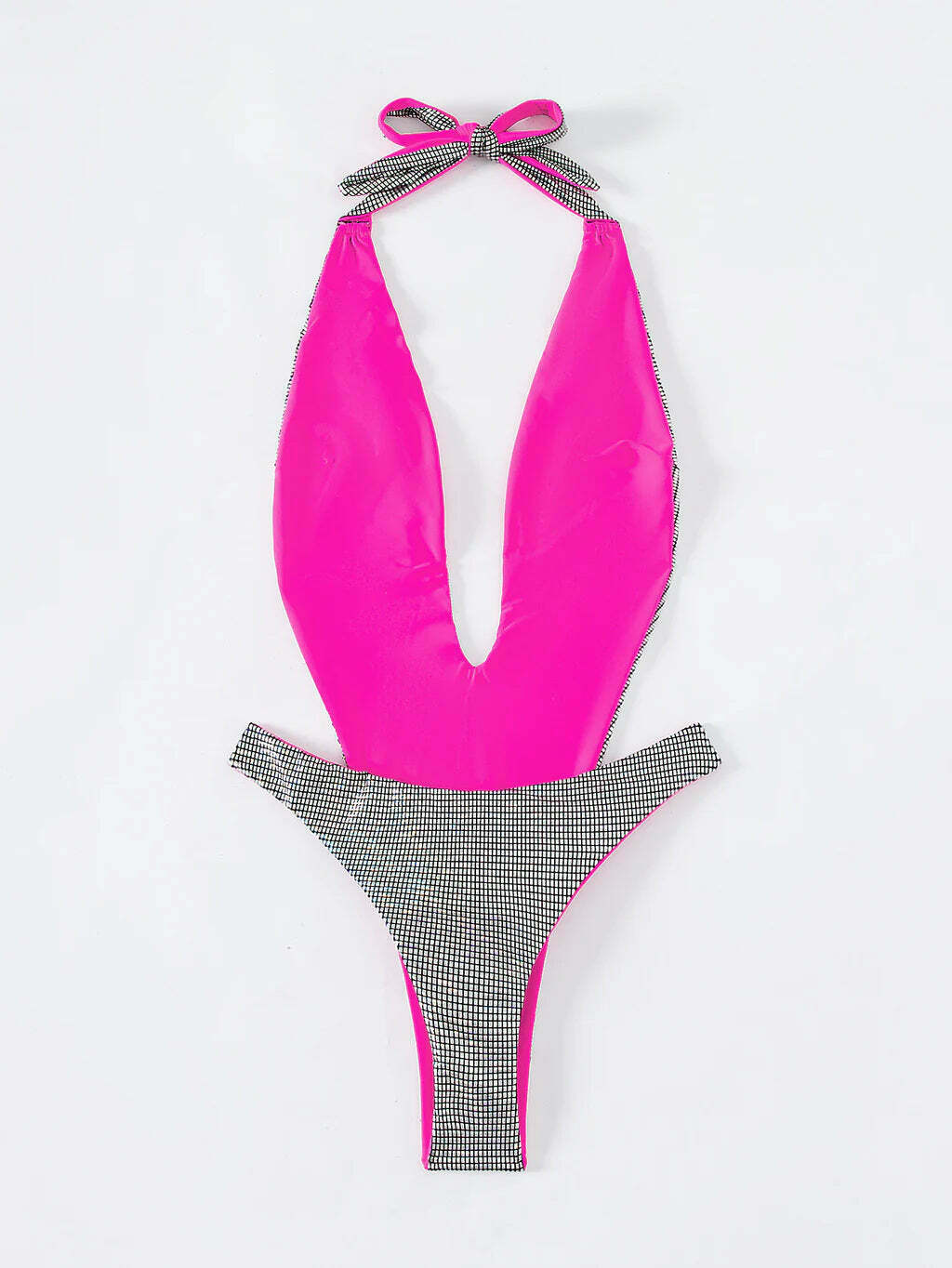 Y2K Aesthetic Sexy Halter Conjoined Bikini - Coquette Style for Women