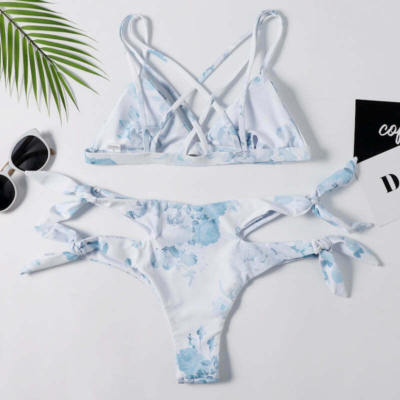 Y2K Aesthetic Sexy Print Wrap String Bikini - Niche Women Fashion Y2K Aesthetic Sexy Print Wrap String Bikini - Niche Women Fashion