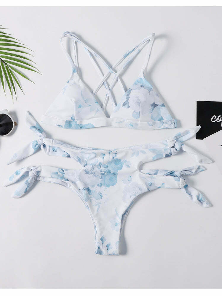 Y2K Aesthetic Sexy Print Wrap String Bikini - Niche Women Fashion Y2K Aesthetic Sexy Print Wrap String Bikini - Niche Women Fashion