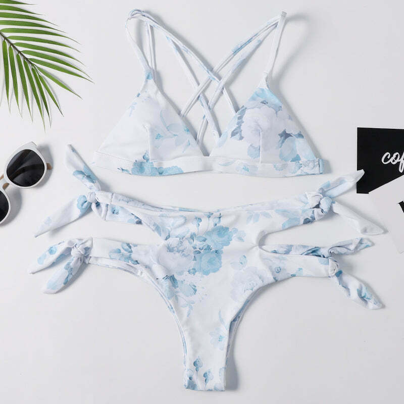 Y2K Aesthetic Sexy Print Wrap String Bikini - Niche Women Fashion Y2K Aesthetic Sexy Print Wrap String Bikini - Niche Women Fashion