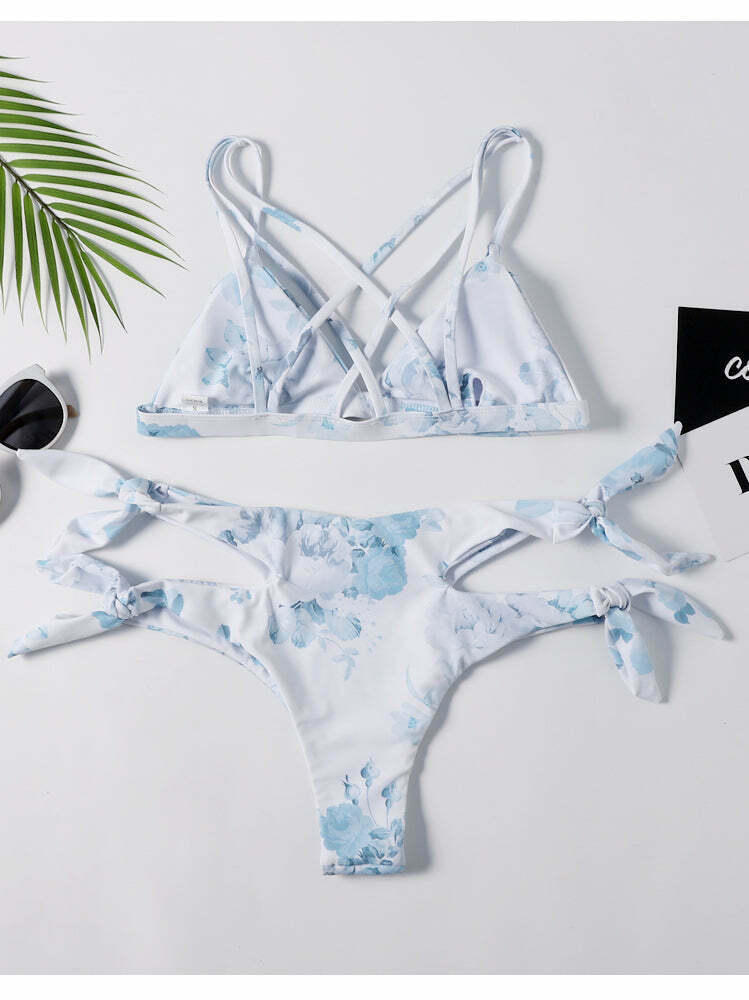 Y2K Aesthetic Sexy Print Wrap String Bikini - Niche Women Fashion Y2K Aesthetic Sexy Print Wrap String Bikini - Niche Women Fashion