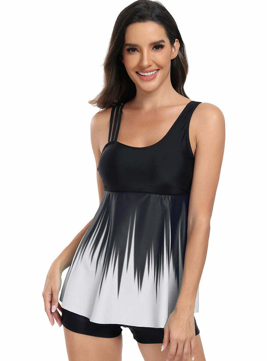 Y2K Aesthetic Sexy Ribbon Gradient Split Bikini - Coquette Style for Women