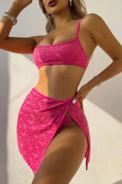 Y2K Aesthetic Sexy Straps Three-Piece Bikini