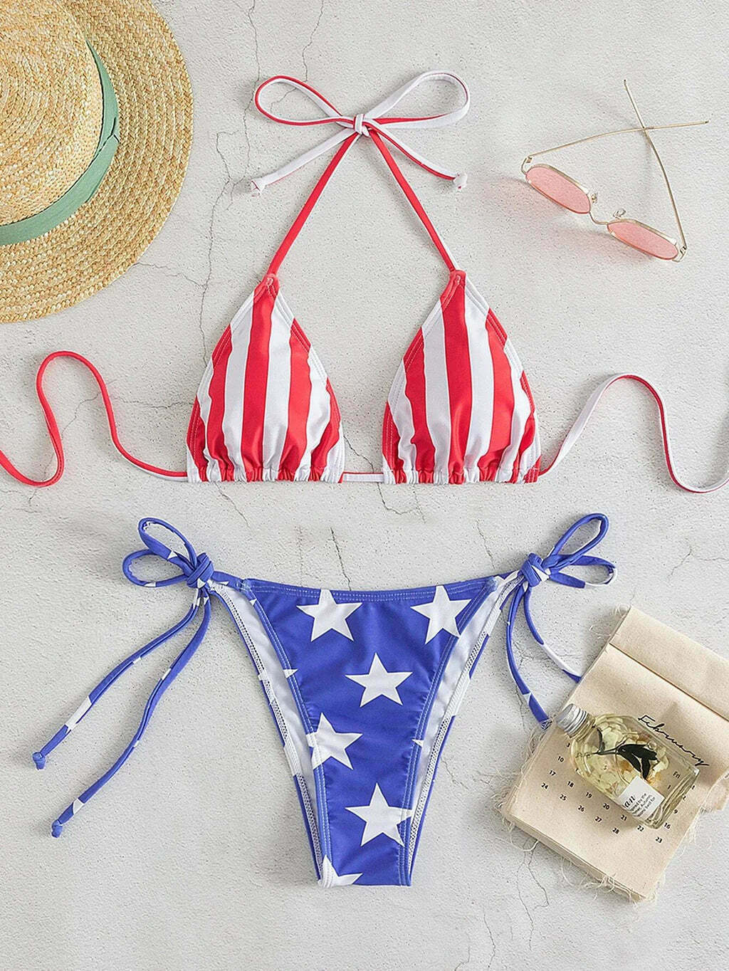 Y2K Aesthetic Sexy Stripe Two Piece Bikini for Niche Women Fashion