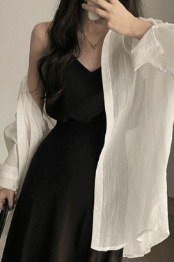 Y2K Aesthetic Sheer Long Sleeve Blouse - Coquette Style Grunge Fashion - Cute Tops for Women