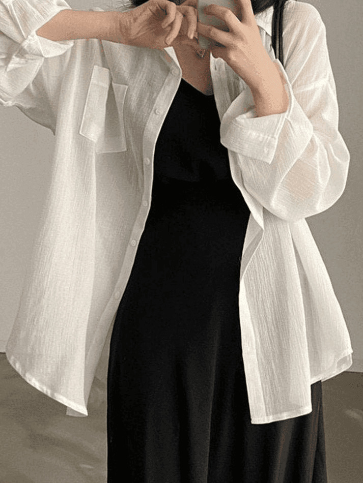 Y2K Aesthetic Sheer Long Sleeve Blouse - Coquette Style Grunge Fashion - Cute Tops for Women Y2K Aesthetic Sheer Long Sleeve Blouse - Coquette Style Grunge Fashion - Cute Tops for Women