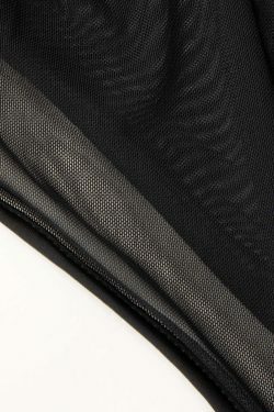 Y2K Aesthetic Sheer Mesh Strappy Cut Out Bodysuit for Women - Coquette & Grunge Style Fashion