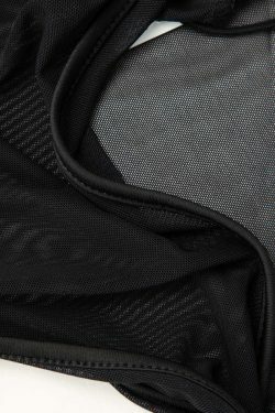 Y2K Aesthetic Sheer Mesh Strappy Cut Out Bodysuit for Women - Coquette & Grunge Style Fashion