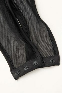 Y2K Aesthetic Sheer Mesh Strappy Cut Out Bodysuit for Women - Coquette & Grunge Style Fashion