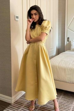 Y2K Aesthetic Short-Sleeved A-Line Dress - Coquette Style with Grunge & Pastel Goth Vibes