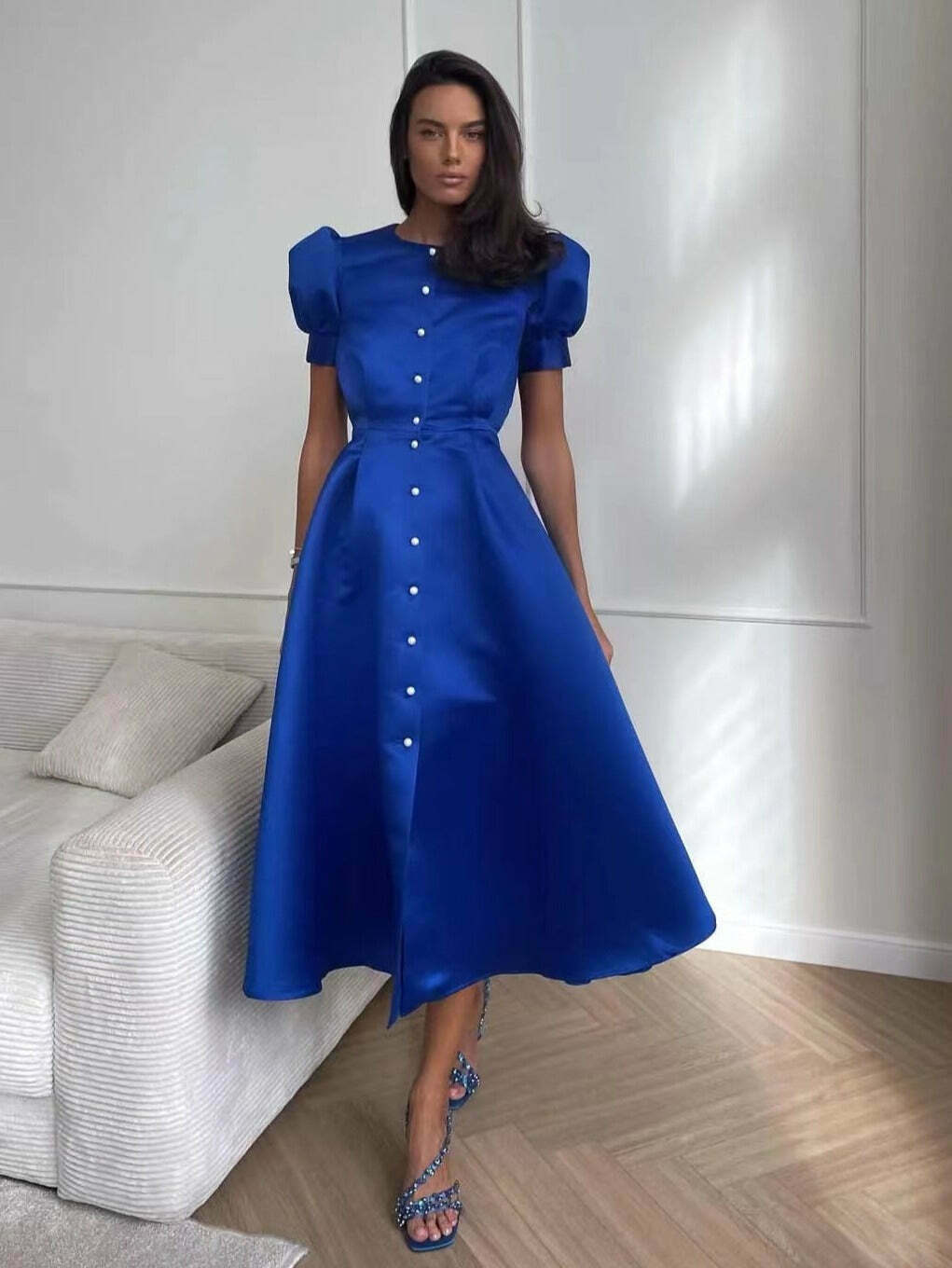 Y2K Aesthetic Short-Sleeved A-Line Dress - Coquette Style with Grunge & Pastel Goth Vibes