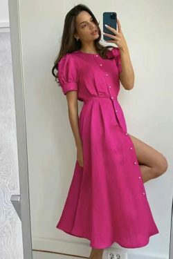 Y2K Aesthetic Short-Sleeved A-Line Dress - Coquette Style with Grunge & Pastel Goth Vibes