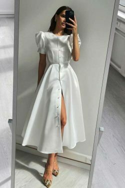 Y2K Aesthetic Short-Sleeved A-Line Dress - Coquette Style with Grunge & Pastel Goth Vibes