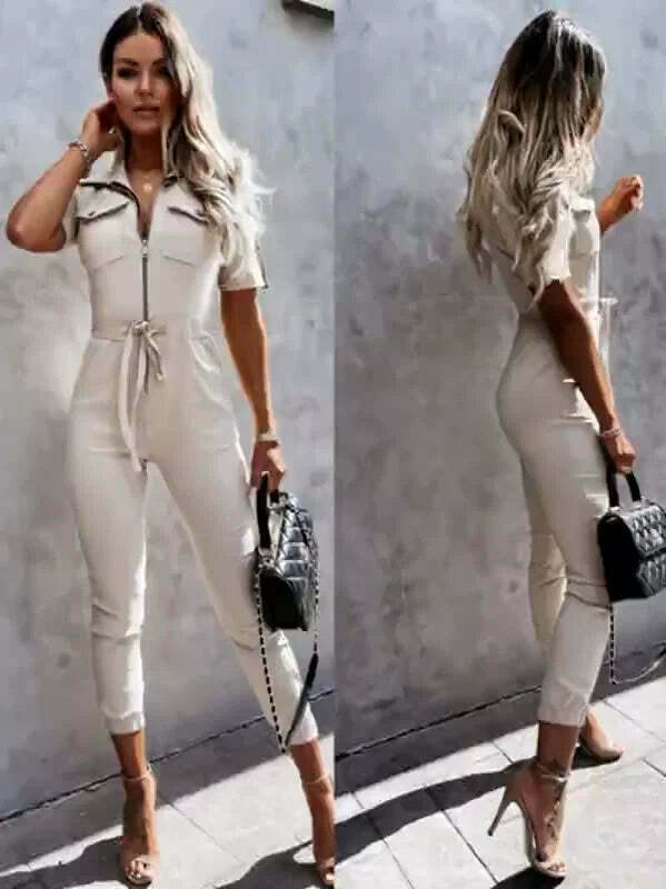 Y2K Aesthetic Short Sleeve Zipper Jumpsuit - Coquette Style Grunge Fashion Women's Clothing Y2K Aesthetic Short Sleeve Zipper Jumpsuit - Coquette Style Grunge Fashion Women's Clothing