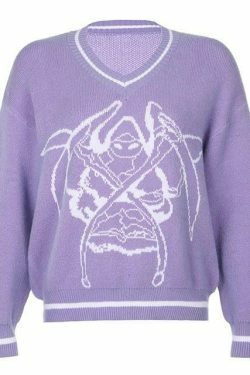 Y2K Aesthetic Skull Knit Sweaters for Women - Coquette & Grunge Style Fashion Tops