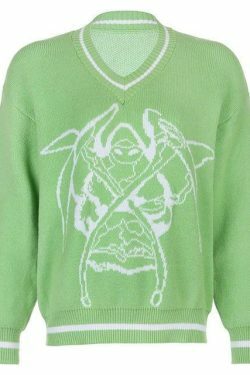 Y2K Aesthetic Skull Knit Sweaters for Women - Coquette & Grunge Style Fashion Tops
