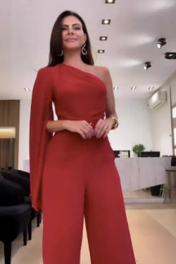 Y2K Aesthetic Slanted Shoulder Wide Leg Jumpsuit for Women - Coquette Style Grunge Fashion