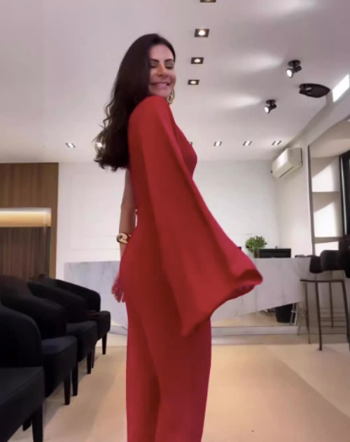 Y2K Aesthetic Slanted Shoulder Wide Leg Jumpsuit for Women - Coquette Style Grunge Fashion Y2K Aesthetic Slanted Shoulder Wide Leg Jumpsuit for Women - Coquette Style Grunge Fashion