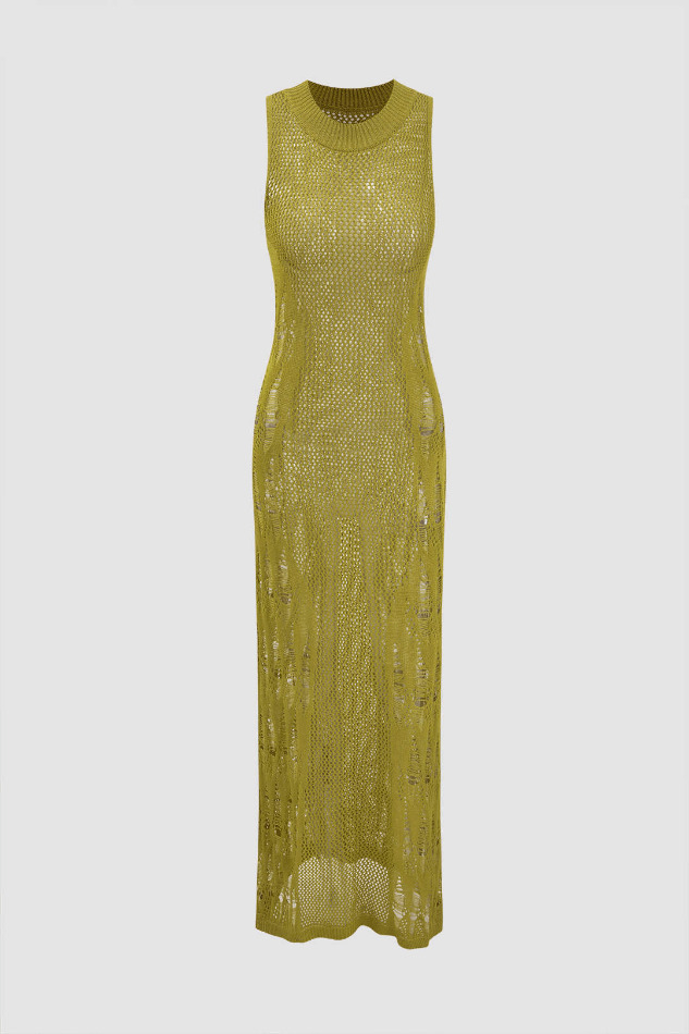 Y2K Aesthetic Sleeveless Knit Cover Up Dress - Coquette Style with Grunge & Pastel Goth Vibes Y2K Aesthetic Sleeveless Knit Cover Up Dress - Coquette Style with Grunge & Pastel Goth Vibes