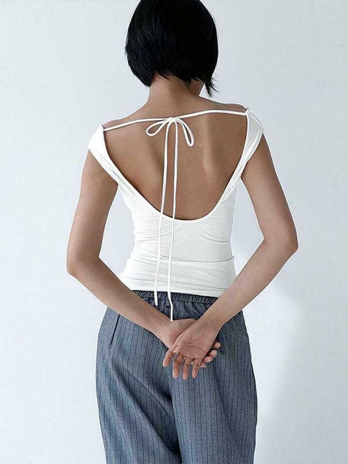 Y2K Aesthetic Sleeveless Scoop Neck Plain Tee for Women - Coquette & Grunge Style Fashion Y2K Aesthetic Sleeveless Scoop Neck Plain Tee for Women - Coquette & Grunge Style Fashion