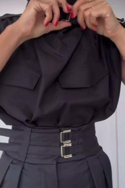 Y2K Aesthetic Slim-Fit Suit with High-Neck Vest for Niche Women Fashion