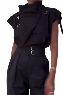 Y2K Aesthetic Slim-Fit Suit with High-Neck Vest for Niche Women Fashion