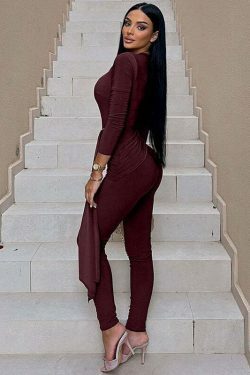 Y2K Aesthetic Slim Fit Strap Back Zipper Jumpsuit for Women - Coquette & Grunge Style Fashion