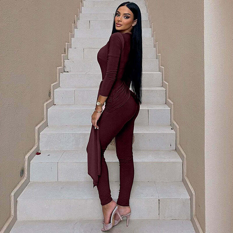 Y2K Aesthetic Slim Fit Strap Back Zipper Jumpsuit for Women - Coquette & Grunge Style Fashion Y2K Aesthetic Slim Fit Strap Back Zipper Jumpsuit for Women - Coquette & Grunge Style Fashion