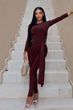 Y2K Aesthetic Slim Fit Strap Back Zipper Jumpsuit for Women - Coquette & Grunge Style Fashion