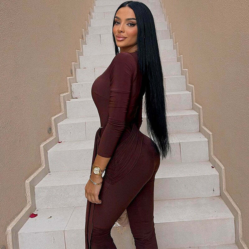 Y2K Aesthetic Slim Fit Strap Back Zipper Jumpsuit for Women - Coquette & Grunge Style Fashion Y2K Aesthetic Slim Fit Strap Back Zipper Jumpsuit for Women - Coquette & Grunge Style Fashion