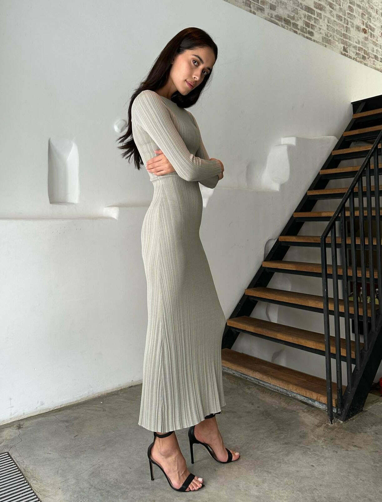 Y2K Aesthetic Slim Knitted Long Dress - Coquette & Grunge Style Women's Fashion Y2K Aesthetic Slim Knitted Long Dress - Coquette & Grunge Style Women's Fashion