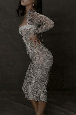 Y2K Aesthetic Slim Long-Sleeved Dress - Coquette Grunge Elegance