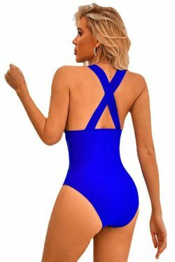 Y2K Aesthetic Slim Sea Conjoined Solid Color Bikini Suit