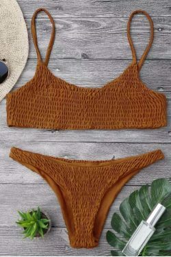 Y2K Aesthetic Smocked Bikini Set with Grunge and Coquette Vibes